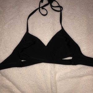Barely Worn Black Bikini Top With Cutouts